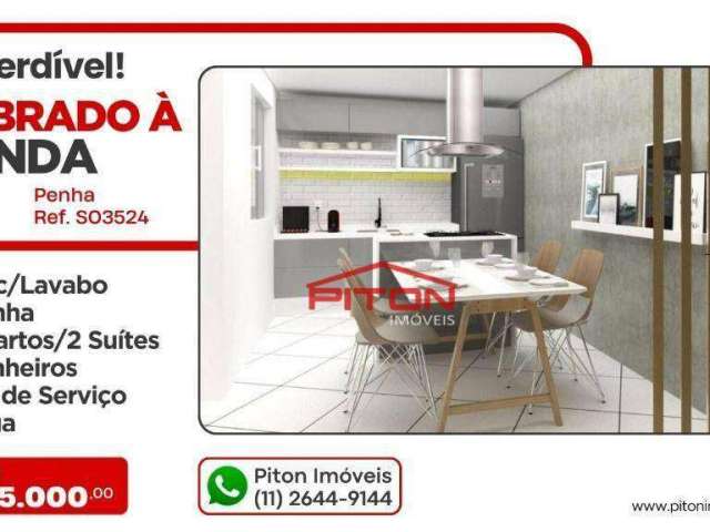 Sobrado com 2 dormitórios à venda, 65 m² por R$ 465.000,00 - Penha - São Paulo/SP