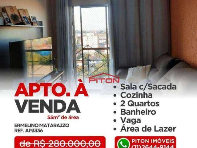 Apartamento com 2 dormitórios à venda, 55 m² por R$ 270.000,00 - Ermelino Matarazzo - São Paulo/SP