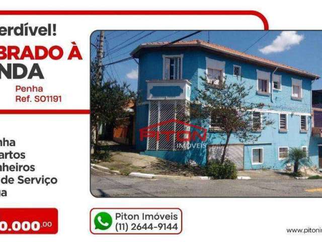 Sobrado com 4 dormitórios à venda, 250 m² por R$ 500.000,00 - Penha - São Paulo/SP