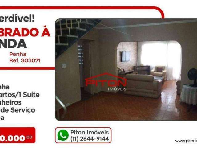 Sobrado com 3 dormitórios à venda, 120 m² por R$ 460.000,00 - Penha - São Paulo/SP