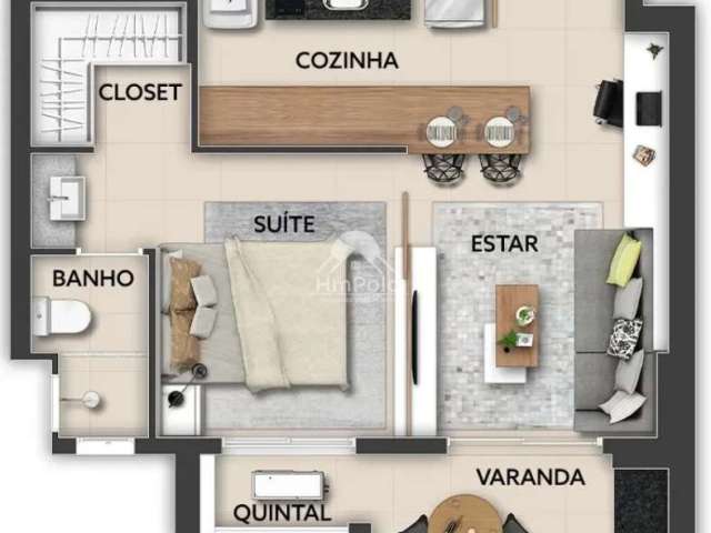 Apartamento studio no Sirius Patriani a venda em Campinas-SP