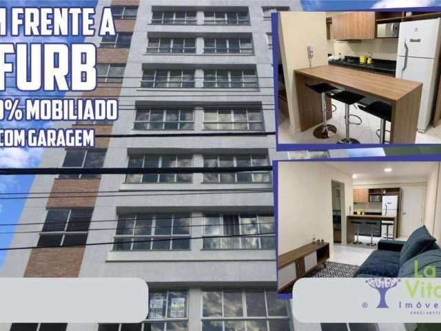 Apartamento em frente a FURB com 1 dormitório para alugar, 43 m² por R$ 1.950/mês - Victor Konder - Blumenau/SC