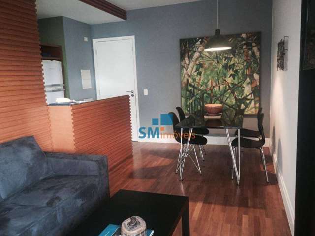 Apartamento com 1 dormitório para alugar, 47 m² por R$ 6.830,00/mês - Cidade Monções - São Paulo/SP