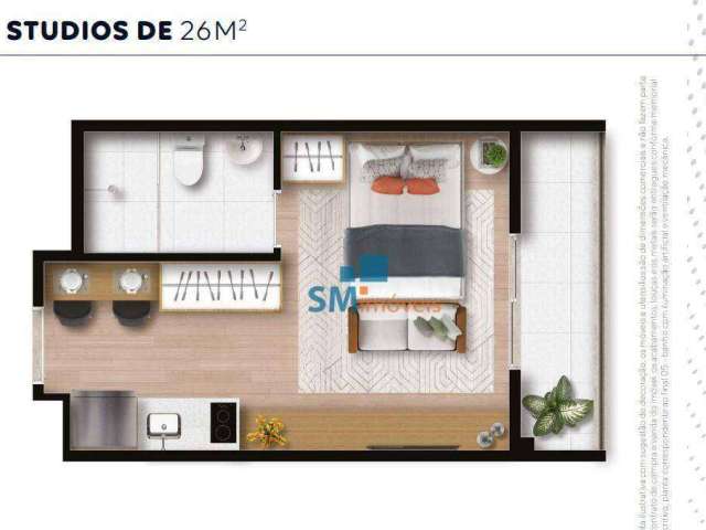 Apartamento com 1 dormitório à venda, 26 m² por R$ 235.000,00 - Alto da Boa Vista - São Paulo/SP