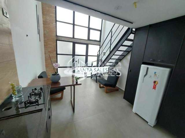 Imperdível Aluguel de Apartamento Duplex em Condomínio no Bairro Mirandópolis, São Paulo-SP: 1 Quarto, 1 Sala, 2 Banheiros, 45m².