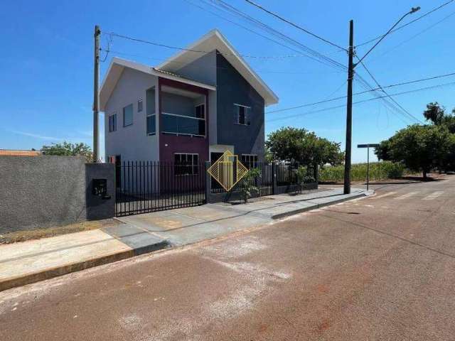 Sobrado de esquina com 1 suíte e 2 quartos em novo sobradinho, toledo-pr