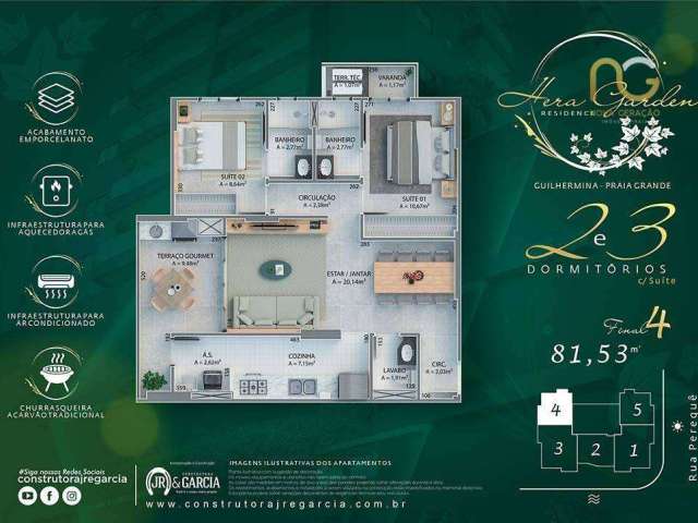 Apartamento com 2 dormitórios à venda, 81 m² por R$ 600.000,00 - Vila Guilhermina - Praia Grande/SP