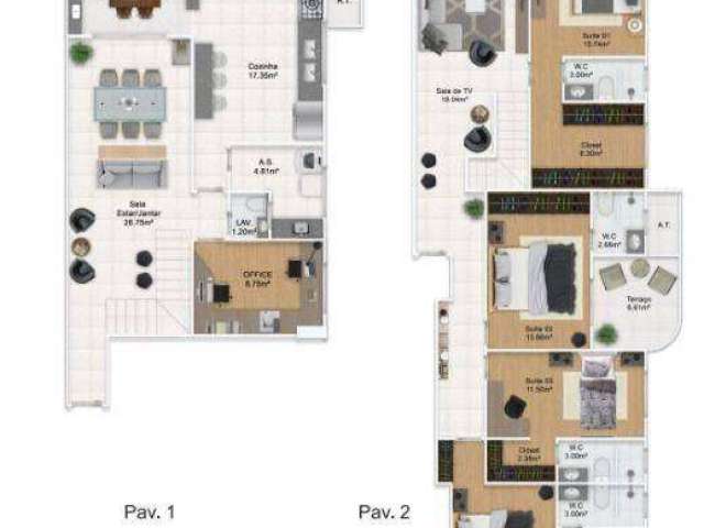 Cobertura com 4 dormitórios à venda, 223 m² por R$ 2.400.000,00 - Vila Guilhermina - Praia Grande/SP