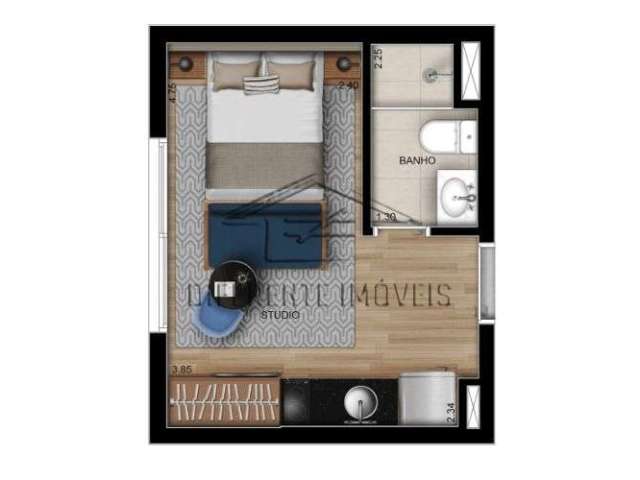 Apartamento com 1 quarto à venda na Rua Herval, Belenzinho, São Paulo, 21 m2 por R$ 300.000