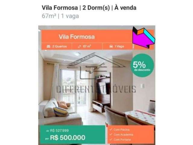 Vendo apto 2 dormitorios 1suíte Vila Formosa