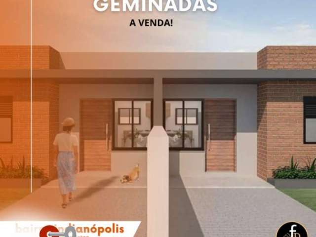 Casa geminada em construção na aldeia da lagoa