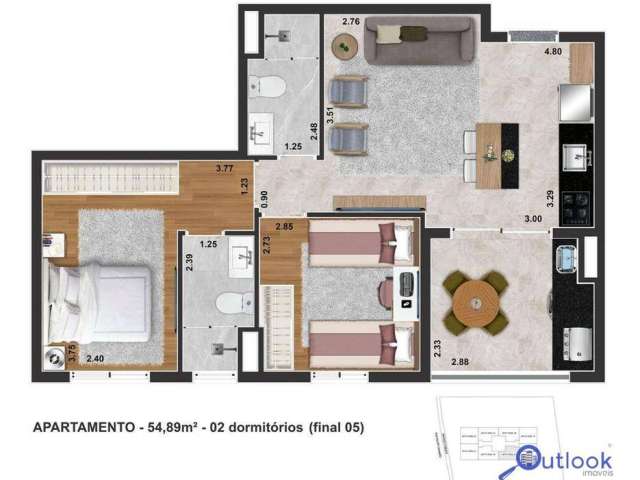 Apartamento com 2 dormitórios à venda, 54 m² por R$ 450.098 - Centro - Diadema/SP