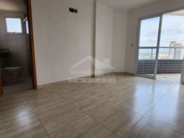 Apartamento na Mirim, 1 dormitório, terraço gourmet, lazer, confira na imobiliária em Praia Grande.