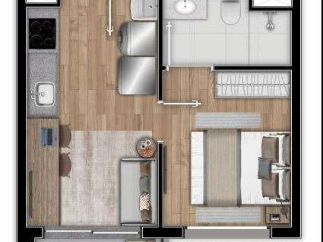 Apartamento com 1 quarto à venda no Brooklin Paulista, São Paulo , 28 m2 por R$ 380.000