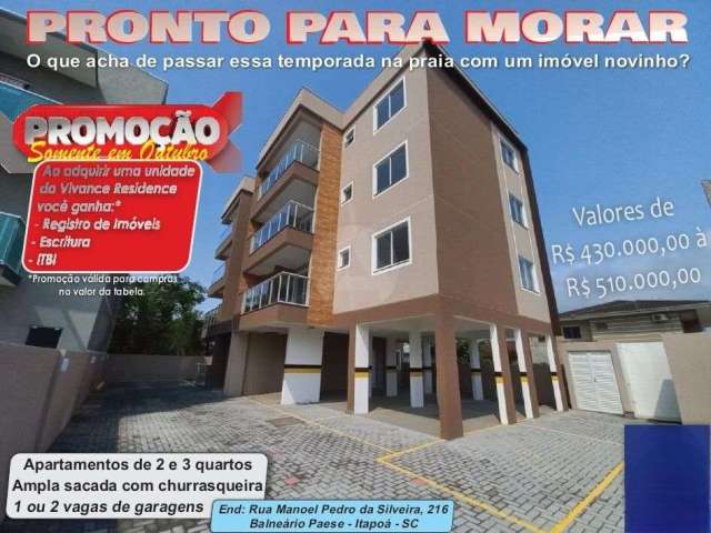 Excelente apartamento com dois a tres dormitórios em itapoá.