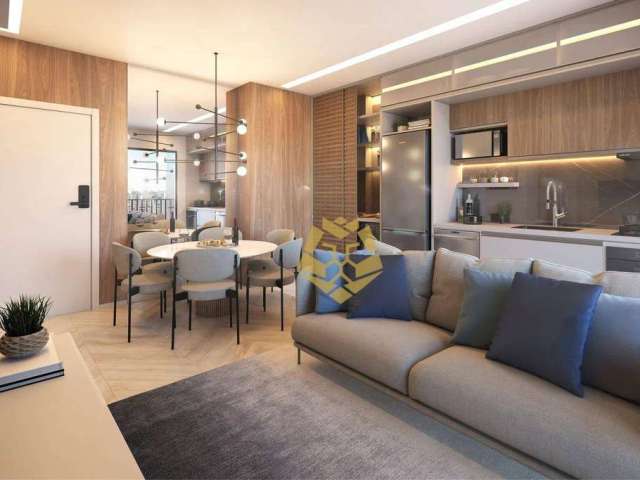 Apartamento com Sacada e 2 dormitórios à venda, 55 m² por R$ 705.233 - Juvevê - Curitiba/PR