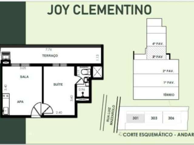 Apartamento com 1 quarto à venda na LUIS MAZZARELO, 127, Mirandópolis, São Paulo por R$ 411.843