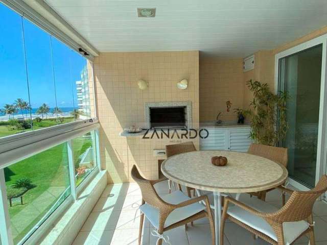 Apartamento pé na areia vista mar 3 dormitórios sendo 1 suíte à venda, 113 m² por R$ 2.600.000 - Riviera de São Lourenço - Bertioga/SP