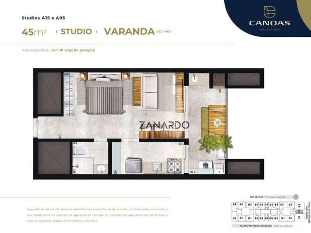 Studio com 1 dormitório à venda, 45 m² por R$ 585.000,10 - São Lourenço - Bertioga/SP