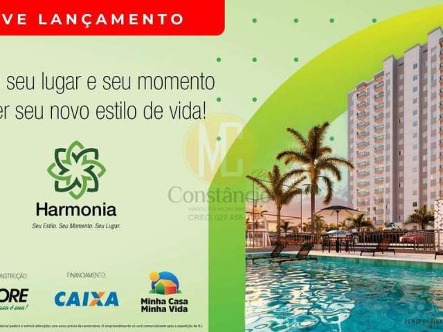 Lançamento Harmonia -  2 Dorms com Varanda - 45m² - Galo Branco