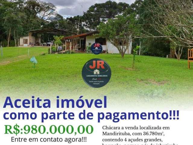 Chácara com 36.780 mt á venda em Mandirituba.