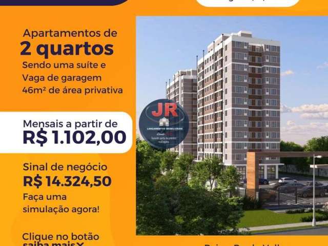 Oportunidade para garantir seu apartamento, 2 quartos sendo uma suíte com vaga de garagem