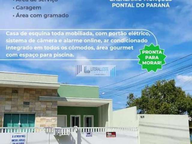 Residência mobiliada de esquina  - 2 dormitórios sendo uma suíte - Quintal.