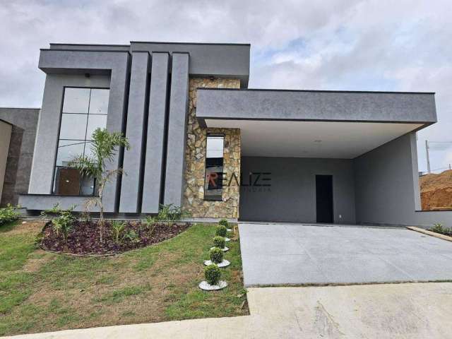 Casa Moderna com 3 suítes e escritório à venda, 194 m² por R$ 1.640.000 - Condomínio com Segurança 24h - Indaiatuba/SP