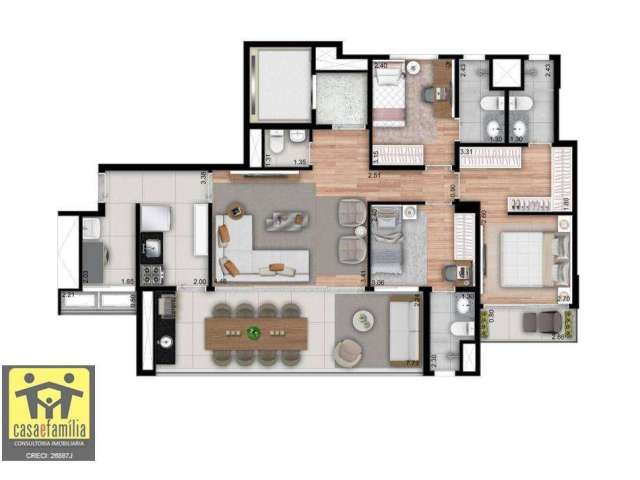 Apartamento com 3 dormitórios à venda, 112 m² por R$ 1.373.800,00 - Ipiranga - São Paulo/SP