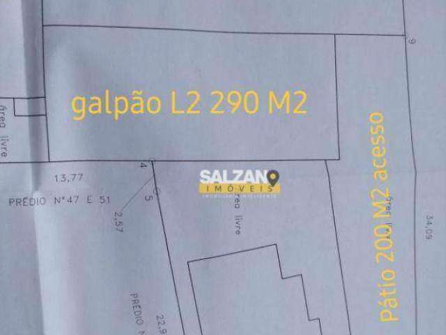 Galpão para alugar, 290 m² por R$ 4.947/mês - Centro - Taubaté/SP