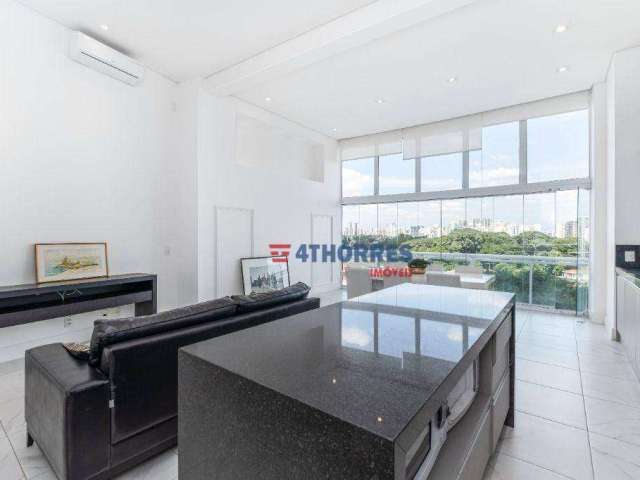 Apartamento com 1 dormitório para alugar, 85 m² por R$ 12.454,92/mês - Brooklin Paulista - São Paulo/SP