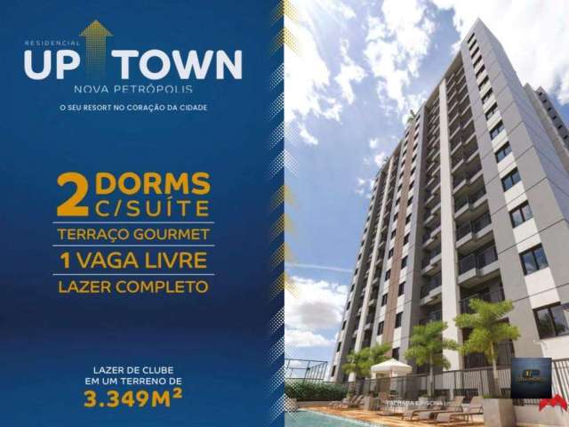 Apartamento 55m2, 02 dormitórios C/Suíte, Sacada Gourmet, 01 VG - UP TOWN - Bairro Nova Petrópolis - SBC