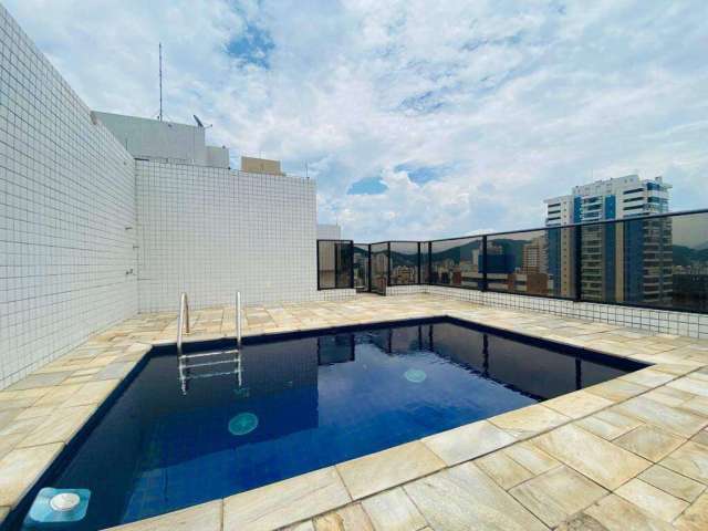 Cobertura Duplex 1 quadra e meia da Praia, com piscina e área de lazer no prédio para conforto de toda a família