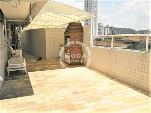 Apartamento Garden com piscina e churrasqueira para locação em Santos, localizado no bairro do Gonzaga.