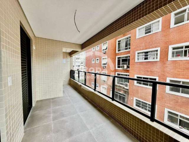 Apartamento com lazer no bairro do José Menino, quadra da praia, 02 quartos.