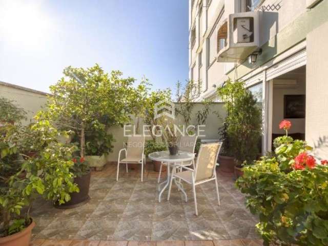 Elegance imóveis vende apartamento Garden, 171m, 2 dormitórios, 1 suíte, pátio com churrasqueira coberta e 2 vagas de garagem. Comprar R$ 730.000,00