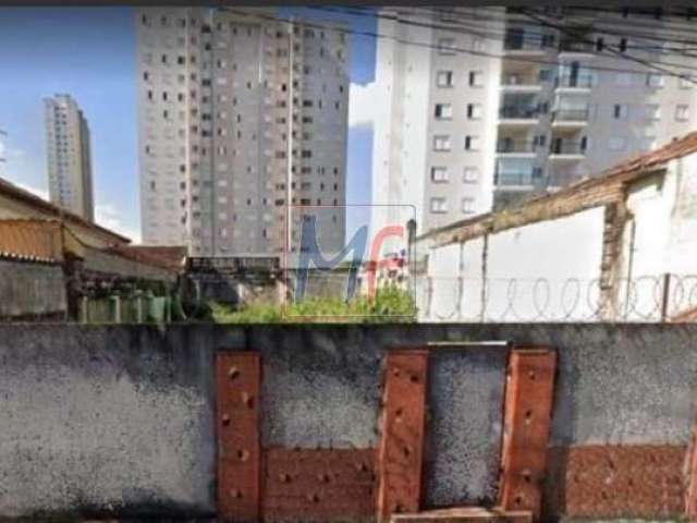 Excelente terreno no Tatuapé, com 235  m², sendo 10 metros de frente. Zoneamento: ZEIS - 3, próximo ao Metrô Carrão. Aceita 50 % permutas. REF 16.711 -