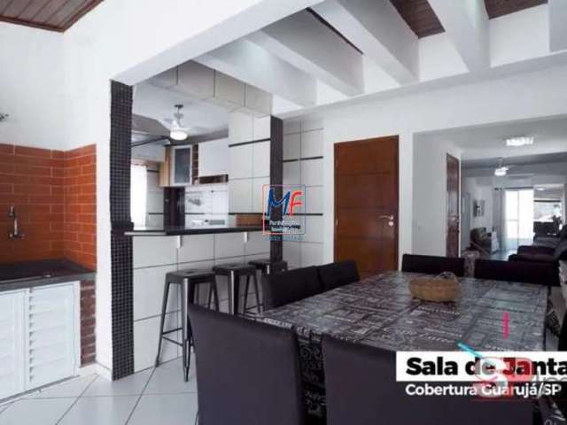 Excelente cobertura no Guarujá/SP, 181m² a.u., 3 dormitórios (1 suíte), 2 salas, cozinha, churrasqueira, solarium, piscina privativa, 2 vagas (porteira fechada) (REF 19.990)