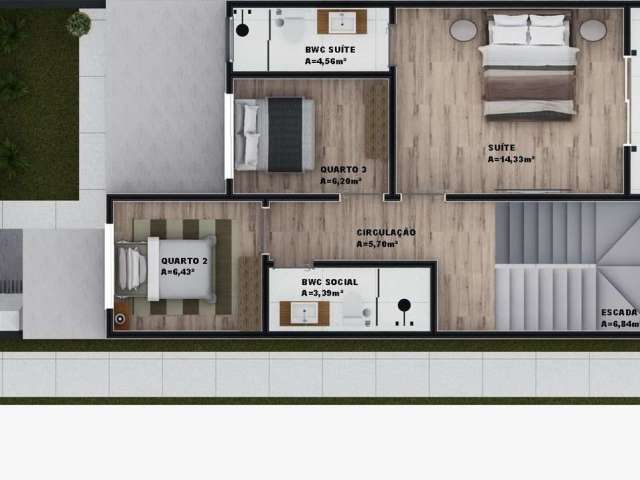 Sobrado com 3 quartos  à venda, 110.00 m2 por R$699000.00  - Xaxim - Curitiba/PR