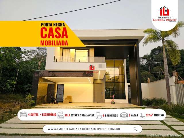 casa 100% Modilada em condominio na Ponta Negra com 4 suites, 6 vagas /