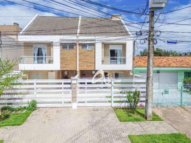 Excelente sobrado todo planejado à venda, de frente para rua, com 3 quartos sendo uma suíte master, no Bairro Hauer, Curitiba/PR.