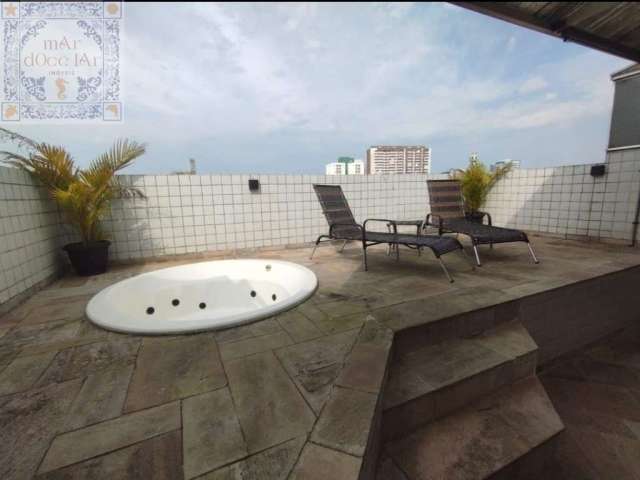 Cobertura duplex com varanda gourmet, churrasqueira e jacuzzi, ideal para famílias que gostam de viver o bom vida - Vila Mathias - Santos/SP