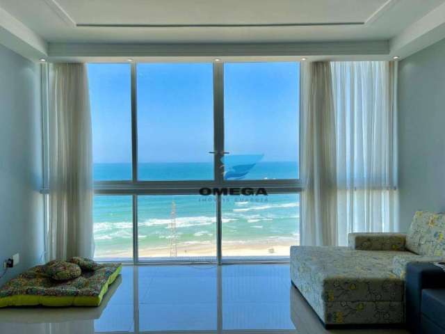 À venda de frente para o mar - Apartamento reformado em porcelanato com vista total do mar na praia das Pitangueiras em Guarujá