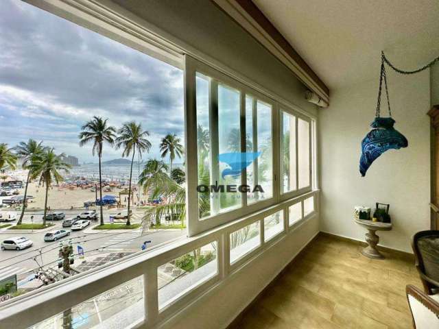 Apartamento vista mar à venda na Praia das Pitangueiras no Guarujá I Omega Imoveis