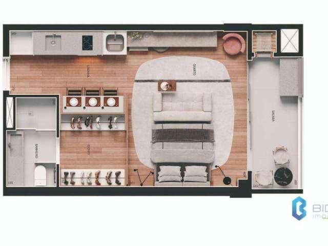 Apartamento com 1 dormitório à venda, 36 m² por R$ 663.149,00 - Barigui - Curitiba/PR