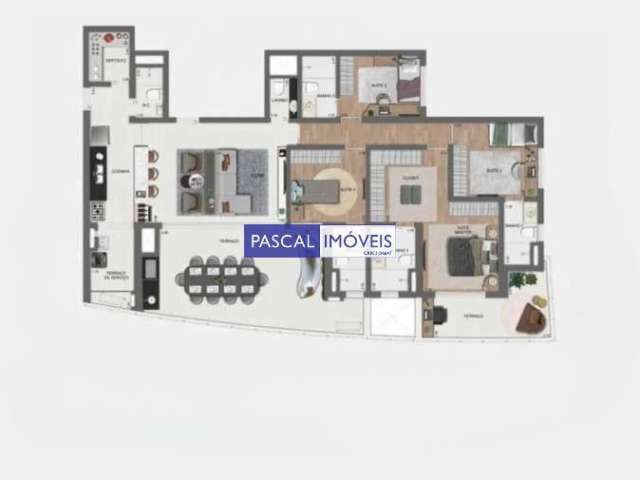 Apartamento com 4 quartos à venda na Santo Arcádio, 92, Brooklin, São Paulo, 180 m2 por R$ 2.800.000