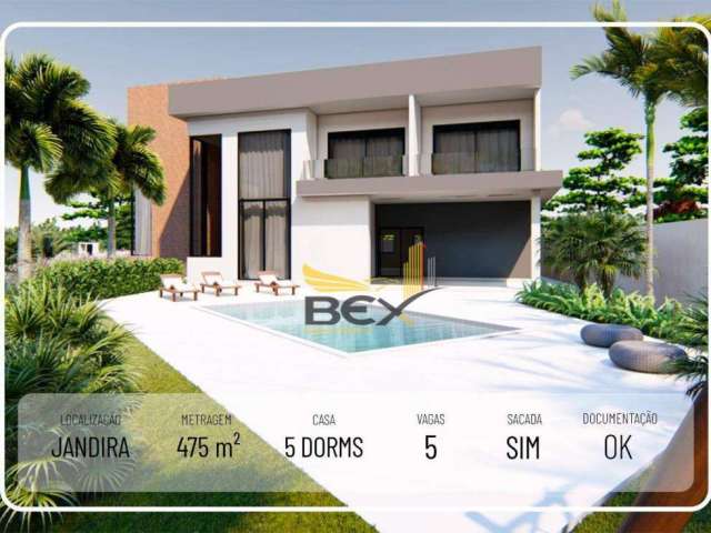 Casa 5 dormitórios 5 suítes 5 vagas com 475 m²  no Reserva Santa Maria  em Jandira SP