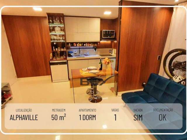 Apartamento com 1 dormitório à venda, 50 m² por R$ 575.000,00 - Melville Empresarial II - Barueri/SP