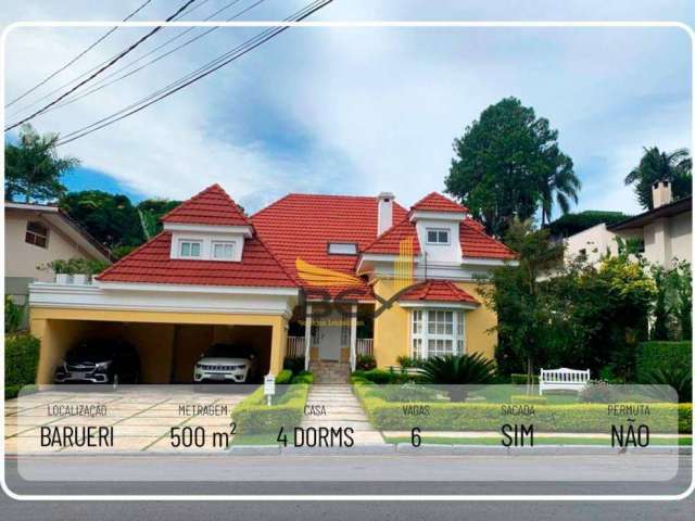 Casa com 4 dormitórios 2 suítes 6 vagas 500 m² Barueri SP