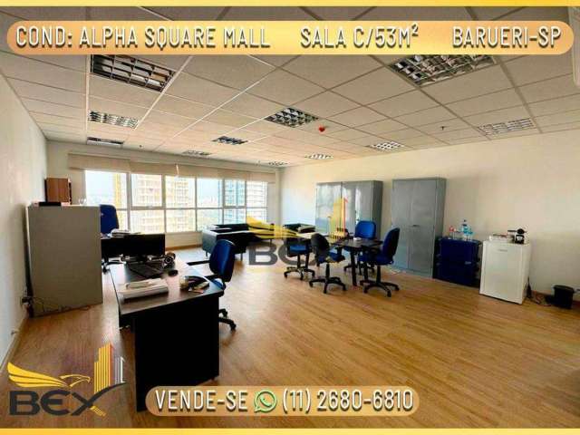 Sala Comercial no Alpha Square Mall de 53 m² em Alphaville Barueri SP.